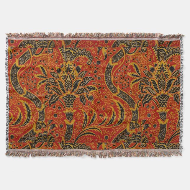 Manta William Morris India Red Floral (Anverso)