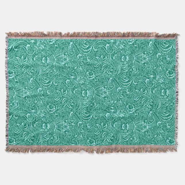 Manta William Morris Indian, Turquoise and Light Aqua (Anverso)