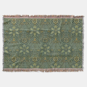 Manta William Morris Ispahan Verde Azul Floral Arte