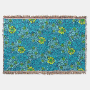 Manta William Morris Marigold, Azul Turquesa y Cobalto