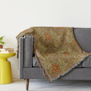 Manta William Morris Marigold, Copper Brown y Naranja
