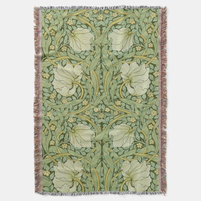Manta William Morris Pimpernel Floral Blue Wallpaper (Frente vertical)