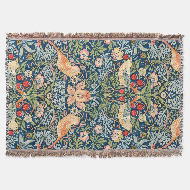 Manta William Morris Strawberry Thief Throw (Anverso)