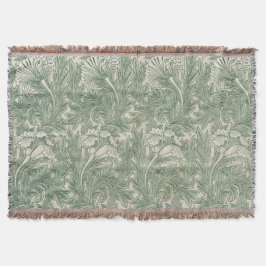 Manta William Morris Tulip Pattern Sage Green