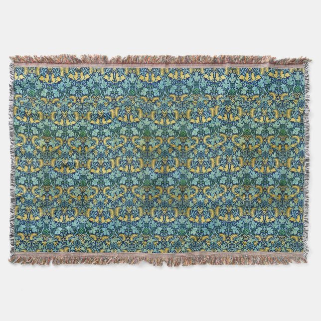 Manta William Morris Vintage Gold Green Blue (Anverso)