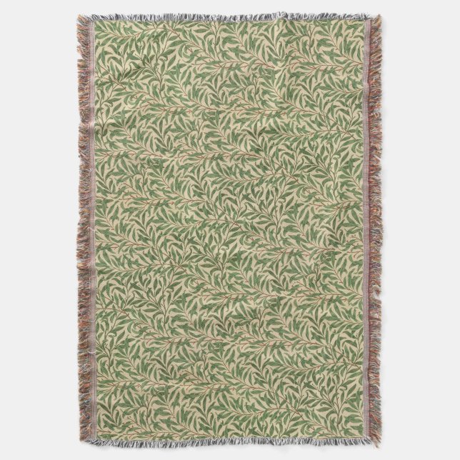Manta William Morris Willow Bough Green Willow Leaves (Frente vertical)