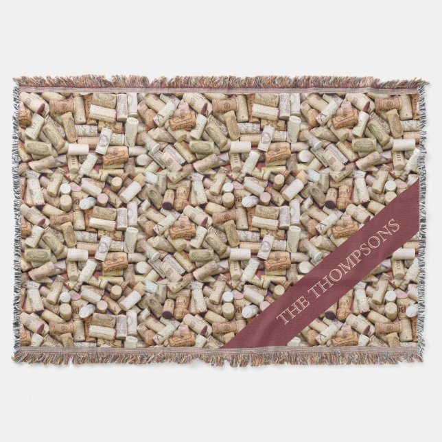 Manta Wine Corks Personalizado Throw Blanket (Anverso)