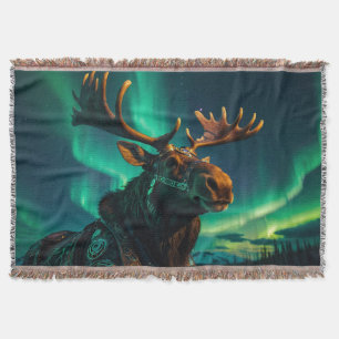 Manta Winter Aurora & Steampunk Moose Wildlife Art