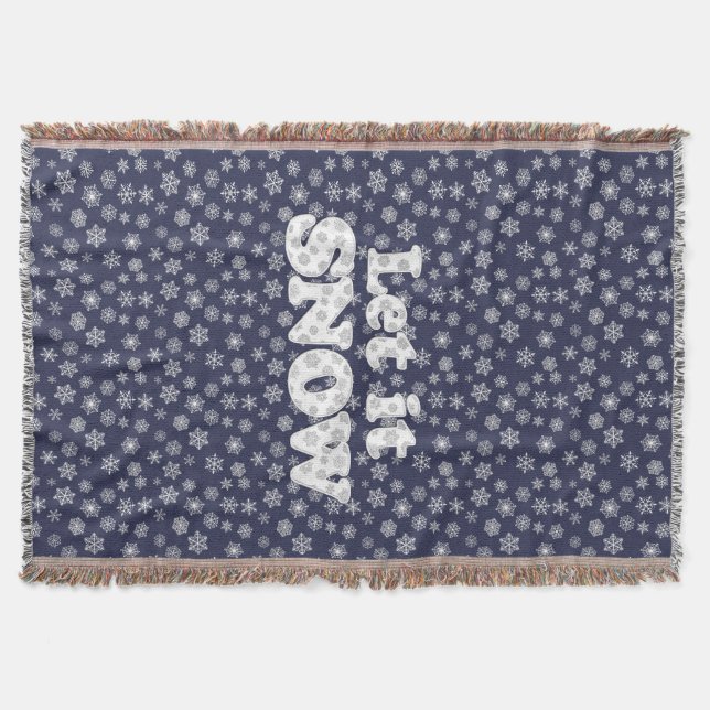 Manta Word Art - Déjalo nevar con fondo nevado (Anverso)