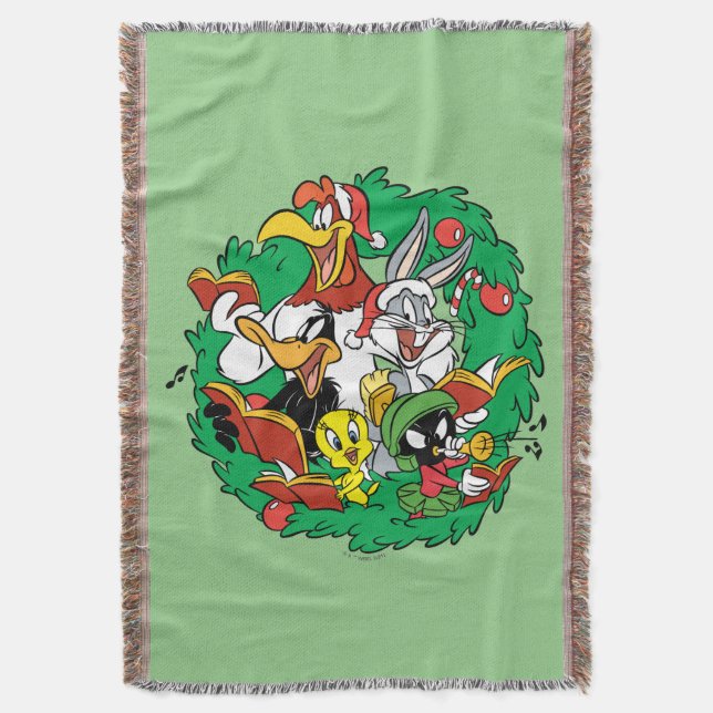 Manta Wreath de los Navidades del grupo LOONEY TUNES™ (Frente vertical)