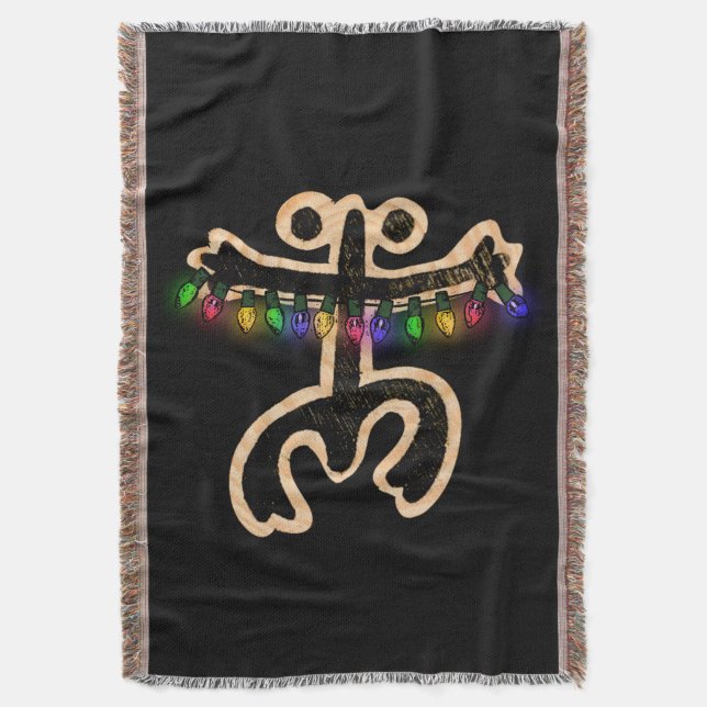 Manta Xmas Coqui Taino Throw Blanket (Frente vertical)