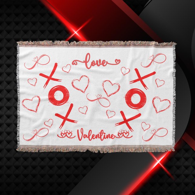 Manta XOXO de San Valentín con corazones en rojo | (Subido por el creador)