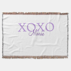 Manta Xoxo el día de San Valentín añadir nombre púrpura