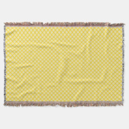Manta Yellow and gray patterned blanket with fringed