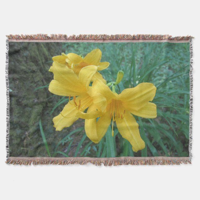 Manta Yellow Lilies Throw Blanket (Anverso)