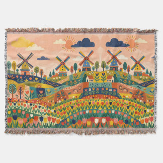 Manta Yellow Navy Windmill Blanket - Tulip Field