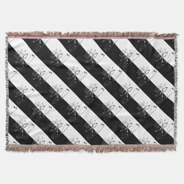 Manta Yin Yang Black White Lotus Blossom (Anverso)