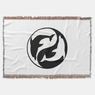 Manta Yin Yang Dolphins Throw Blanket