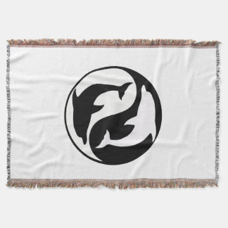 Manta Yin Yang Dolphins Throw Blanket