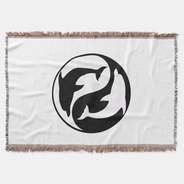Manta Yin Yang Dolphins Throw Blanket (Anverso)