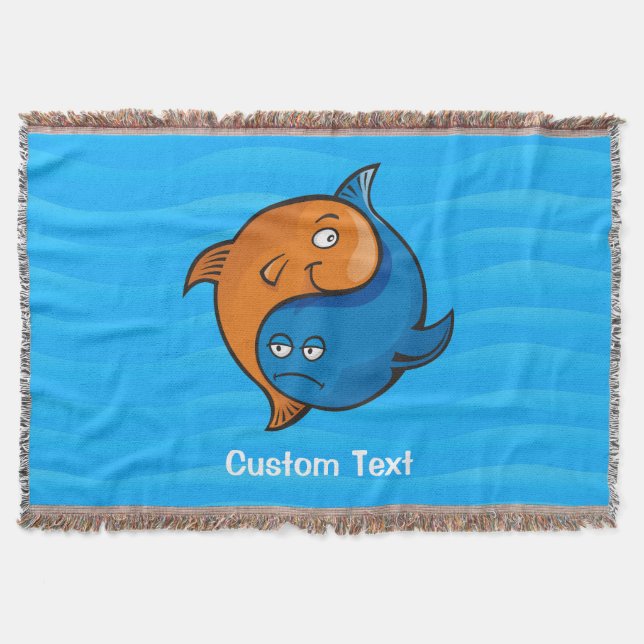 Manta Yin Yang Fish Personalizado Throw Blanket (Anverso)