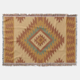 Manta Zapotec Folk Art Diamond Cotton Blanket Throw