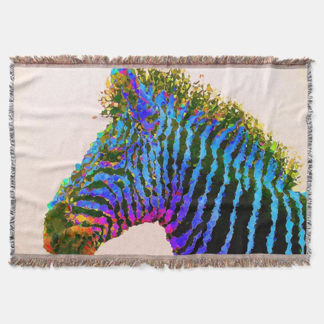 Manta Zebra Mosaic Art 1 Throw Blanket (Anverso)