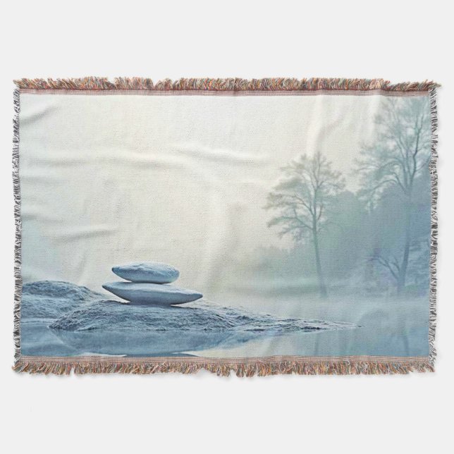 Manta Zen de invierno: equilibrio de lago de niebla (Anverso)