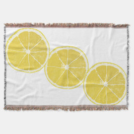 Manta Zesty Lemon Slice Trio Throw Blanket