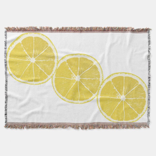 Manta Zesty Lemon Slice Trio Throw Blanket (Anverso)