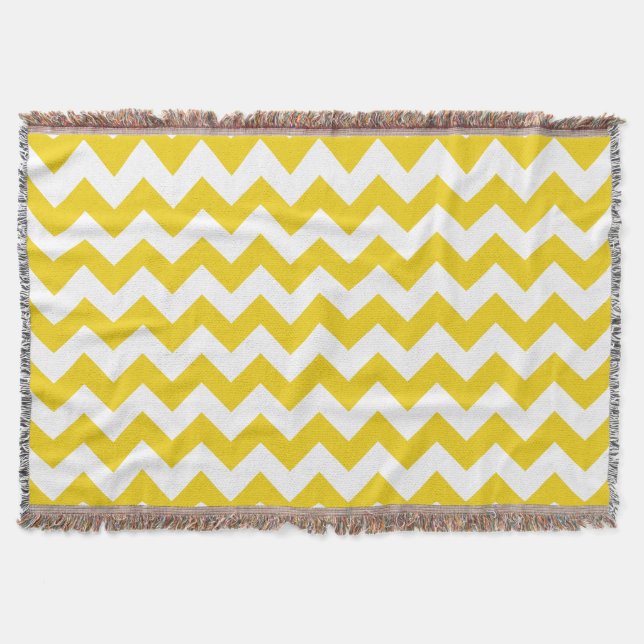 Manta Zigzag amarillo, chevron amarillo, patrón geométri (Anverso)