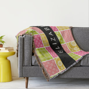 Manta Zigzag, Chevron, Polka Dots, Gingham, Su Nombre