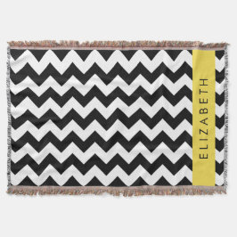 Manta Zigzag negro y blanco, patrón de cheurón, nombre