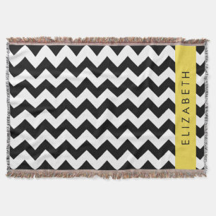 Manta Zigzag negro y blanco, patrón de cheurón, nombre