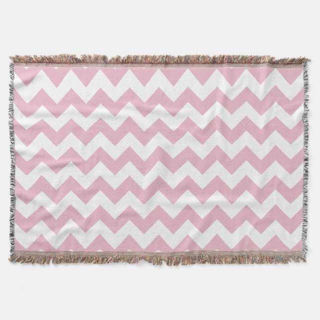 Manta Zigzag rosa, Chevron rosado, patrón geométrico (Anverso)