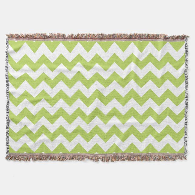 Manta Zigzag verde, Chevron verde, patrón geométrico (Anverso)