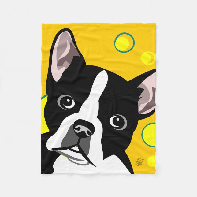 Mantas blancos y negros de Boston Terrier (Anverso)