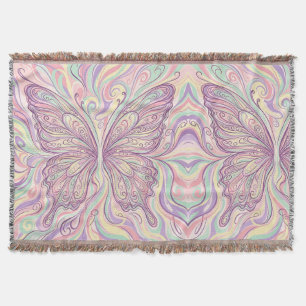 Mantas de alas de mariposa pastel abstractas