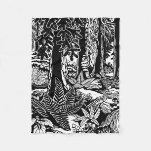 Mantas de arte paisajístico B&W Canada Forest Blan