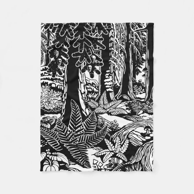 Mantas de arte paisajístico B&W Canada Forest Blan (Anverso)