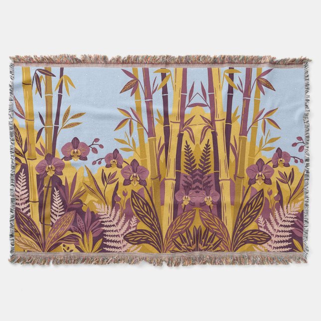 Mantas de Bosque de Bambú – Estilo Arte Folclórico (Anverso)