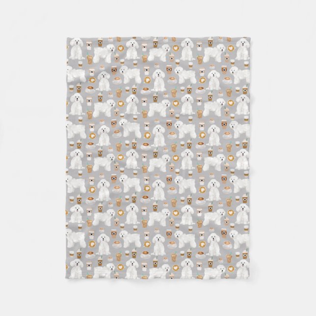 Mantas de café de Bichon Frise Dog (Anverso)
