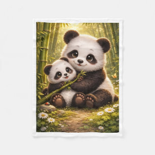 Mantas de felpa acogedoras con pandas lindos en el