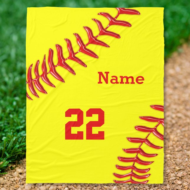 Mantas de flechas de softball con NOMBRE y NÚMERO (Personalized Softball Team Gifts. Softball Christmas gift ideas or softball birthday presents. Decor)