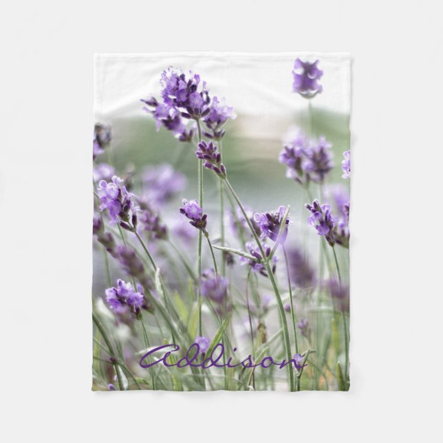 Mantas De Fleece Fleece De Lavanda Con Nombre (Anverso)
