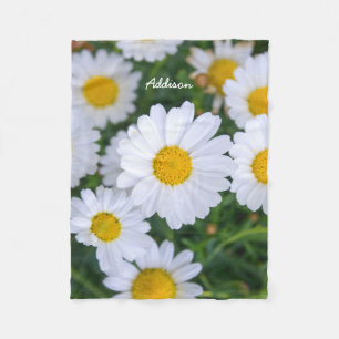 Mantas De Fleece Personalizadas Con Daisy Blanco