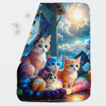 Mantas de gatitos adorables de doble cara