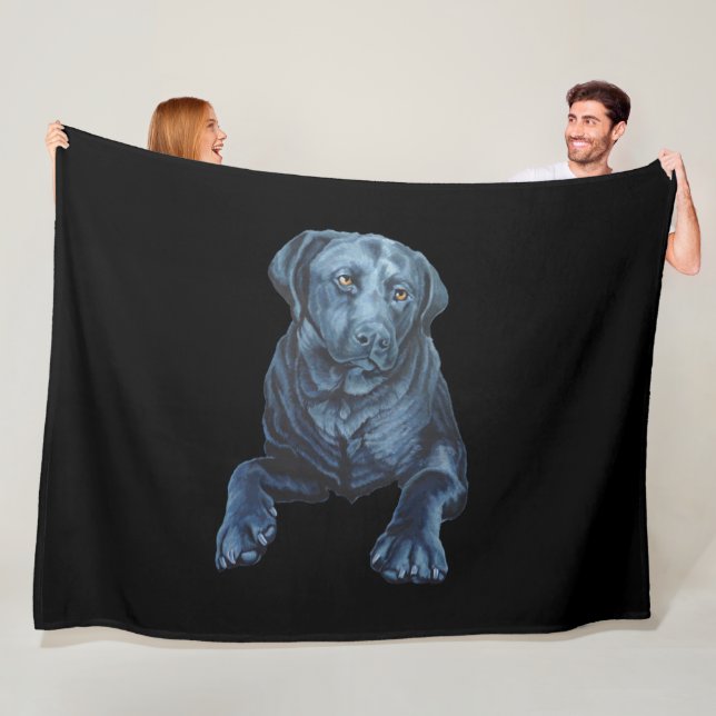 Mantas de la Fleece de Arte de Perro Negro Labrado (In situ)