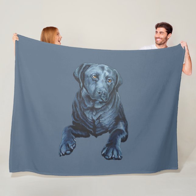 Mantas de la Fleece de Arte de Perro Negro Labrado (In situ)