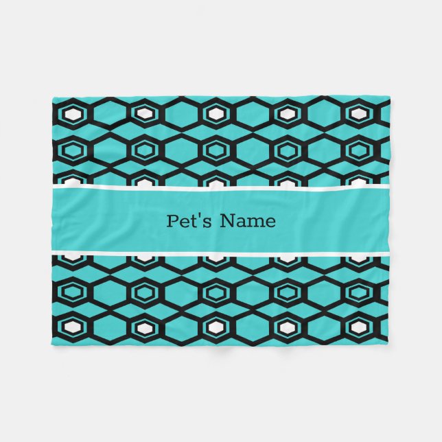 Mantas personalizadas aguamarina azul del perro (Frente (Horizontal))